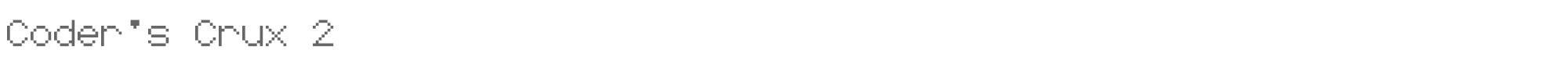 Sample characters Coder's Crux 2 Font