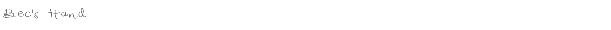 Sample characters Bec's Hand Font