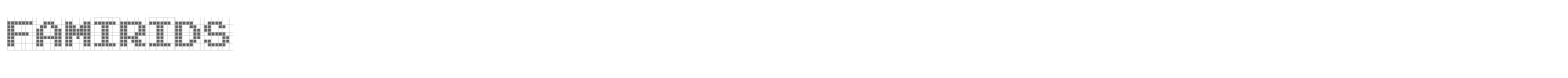 Sample characters Famirids Font