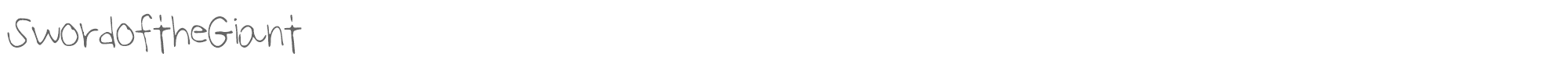 Sample characters Sword of the Giant Font