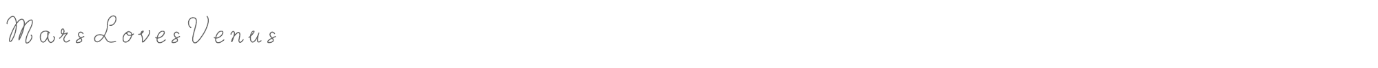 Sample characters Mars Loves Venus Font