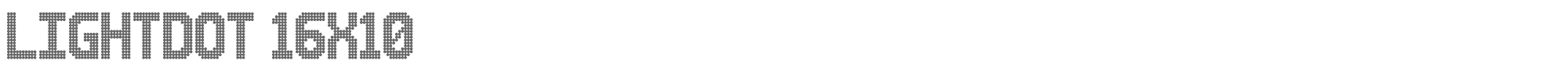 Sample characters Lightdot 16x10 Font