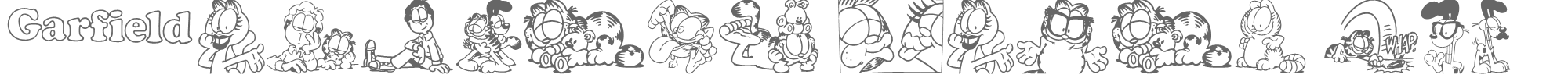 Sample characters Garfield Hates Mondays Loves Fonts Font