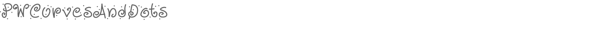Sample characters PW Curves And Dots Font