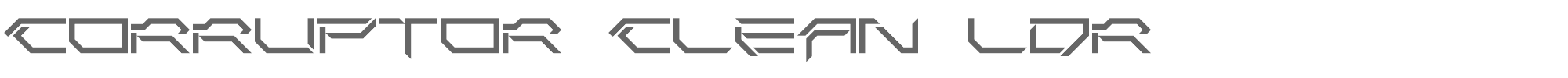 Sample characters Corruptor Clean LDR Font