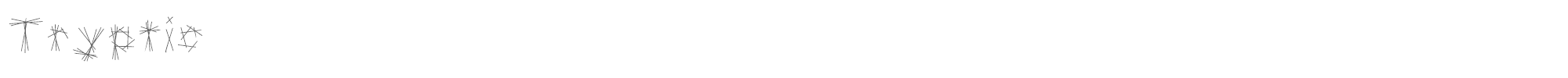 Sample characters Tryptic Font