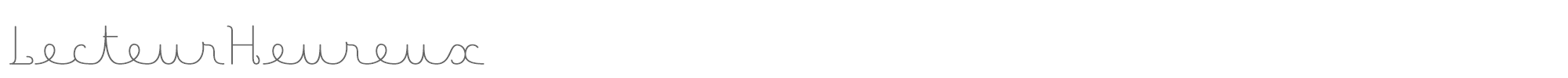 Sample characters Lecteur Heureux Font