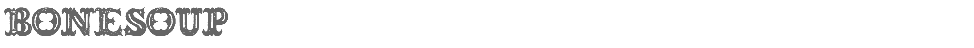 Sample characters Bonesoup Font