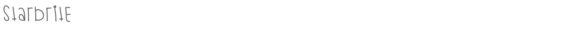 Sample characters Starbrite Font