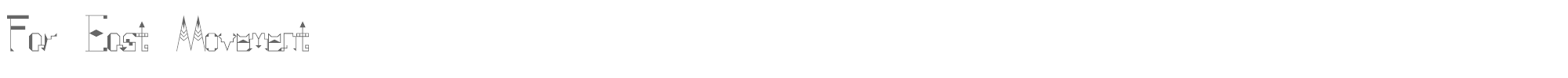 Sample characters Far East Movement Font