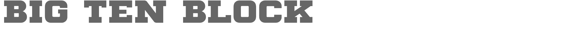 Sample characters Big Ten Block Font
