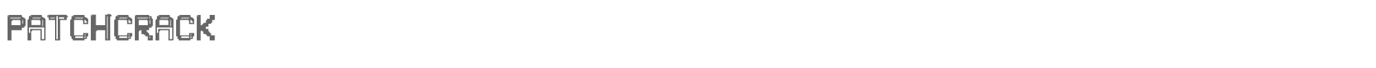 Sample characters Patchcrack Font