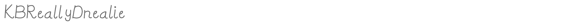 Sample characters KB Really Dnealie Font