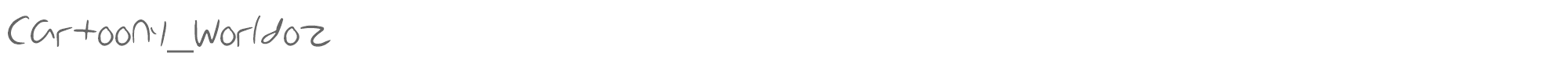 Sample characters Cartoony Worldoz Font