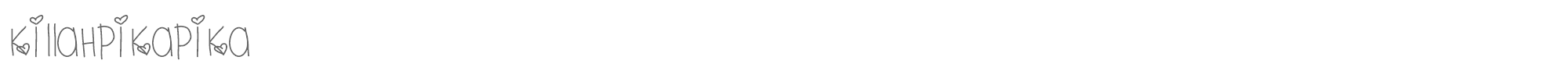 Sample characters Killah Pika Pika Font