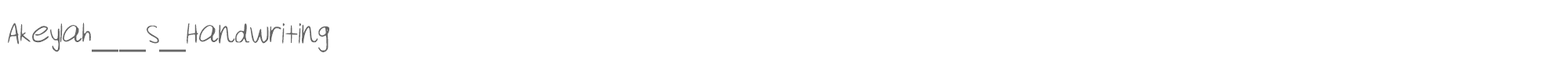 Sample characters Akeylah's Handwriting Font