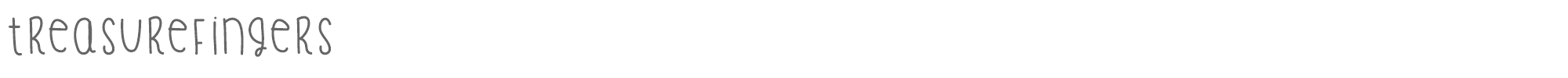 Sample characters Treasure Fingers Font