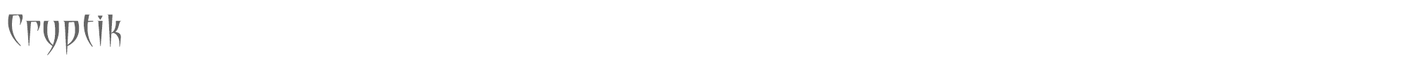 Sample characters Cryptik Font