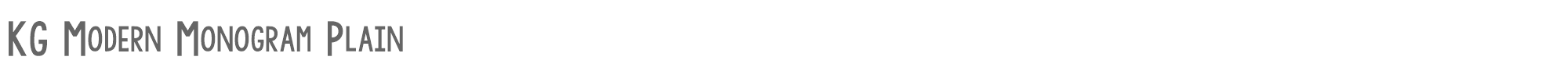 KG Modern Monogram KGModernMonogramPlain.ttf font preview