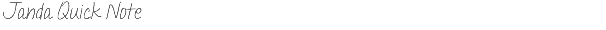 Sample characters Janda Quick Note Font