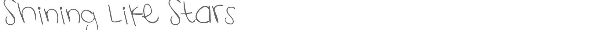 Sample characters Shining Like Stars Font