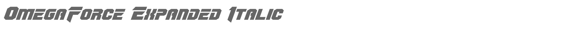 OmegaForce omegaforceexpandital1_2.ttf font preview