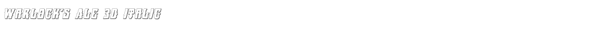 Warlock's Ale warlocksale3dital.ttf font preview