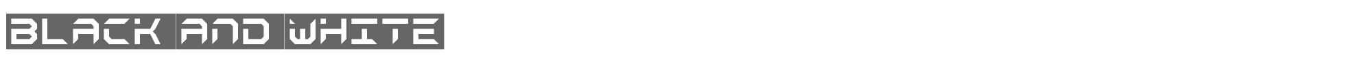 Sample characters Black and White Font