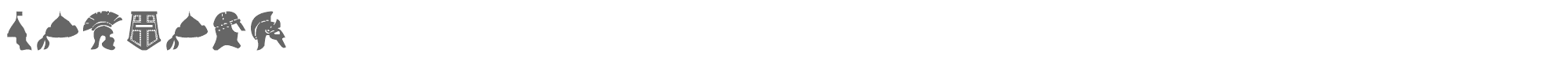 Sample characters Helmets Font