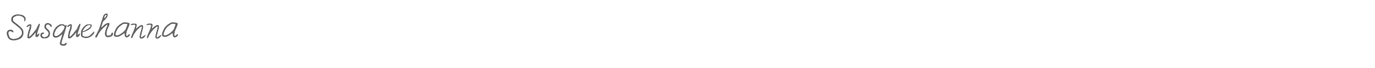 Sample characters Susquehanna Font