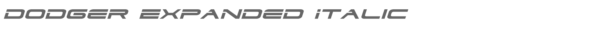 Dodger dodger3expandital.ttf font preview