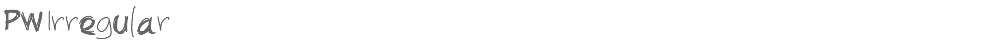 Sample characters PW Irregular Font