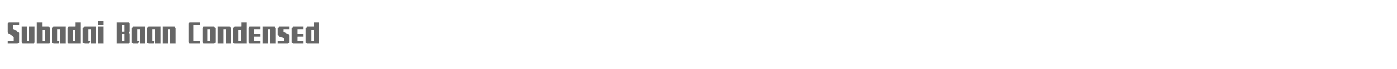 Subadai Baan subadaicond.ttf font preview