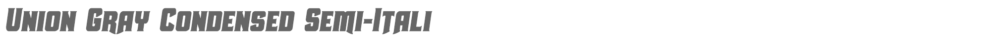 Union Gray uniongraycondsemital.ttf font preview