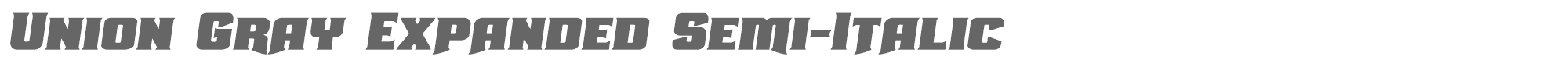 Union Gray uniongrayexpandsemital.ttf font preview