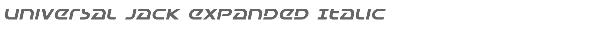 Universal Jack universaljackexpandital.ttf font preview