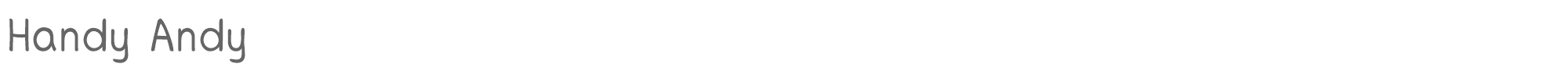 Sample characters Handy Andy Font