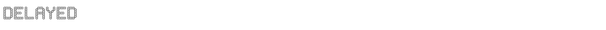 Sample characters Delayed Font