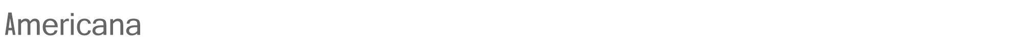 Sample characters Americana Font