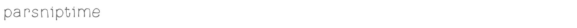Sample characters Parsnip Time Font