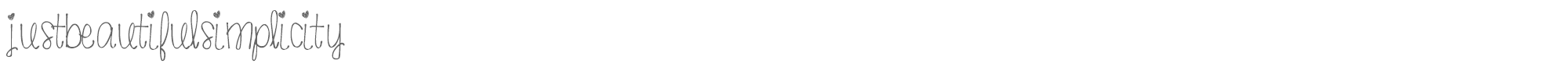 Sample characters Just Beautiful Simplicity Font