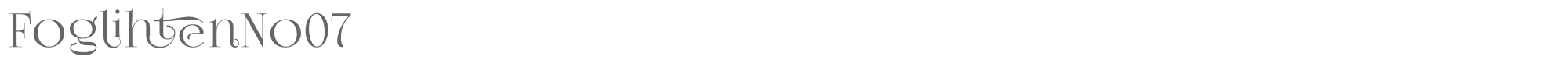 Sample characters Foglihten No07 Font