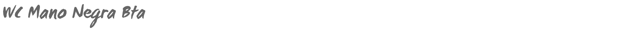 Sample characters WC Mano Negra Bta Font