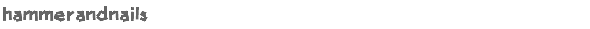 Sample characters Hammer and Nails Font