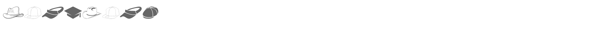 Sample characters HeadWear Font