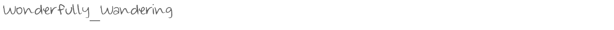 Sample characters Wonderfully Wandering Font