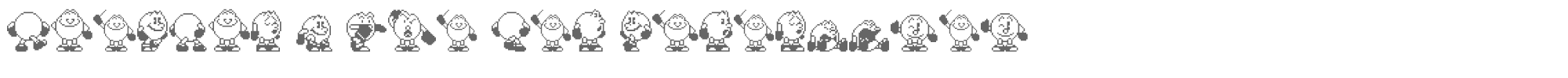 Sample characters Pac-Man 2 The New Adventures Font