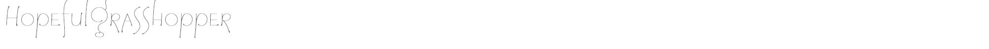 Sample characters Hopeful Grasshopper Font