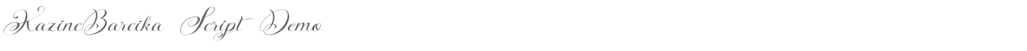 Sample characters Kazincbarcika Font