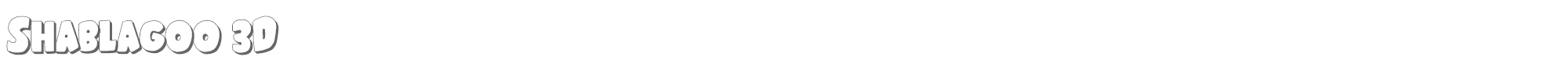 Shablagoo shablagoo3d.ttf font preview